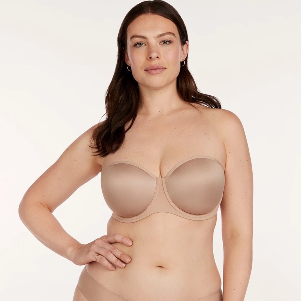 NWT ThirdLove 24/7 Classic Strapless Convertible Bra Taupe Size 34F